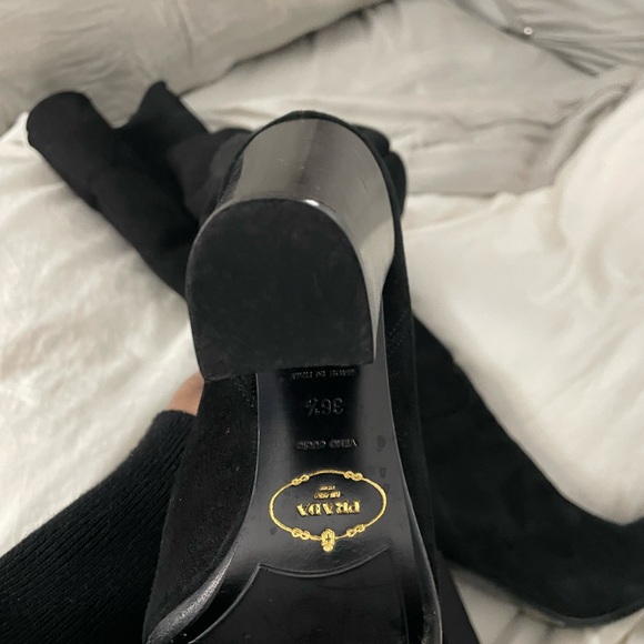 Prada Black Suede & Shearling Boot - Picture 3 of 6